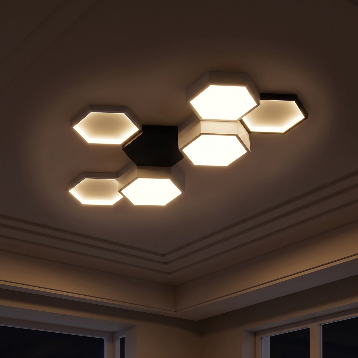 Lampa sufitowa biała plafon | Fioriva – zapalone światło