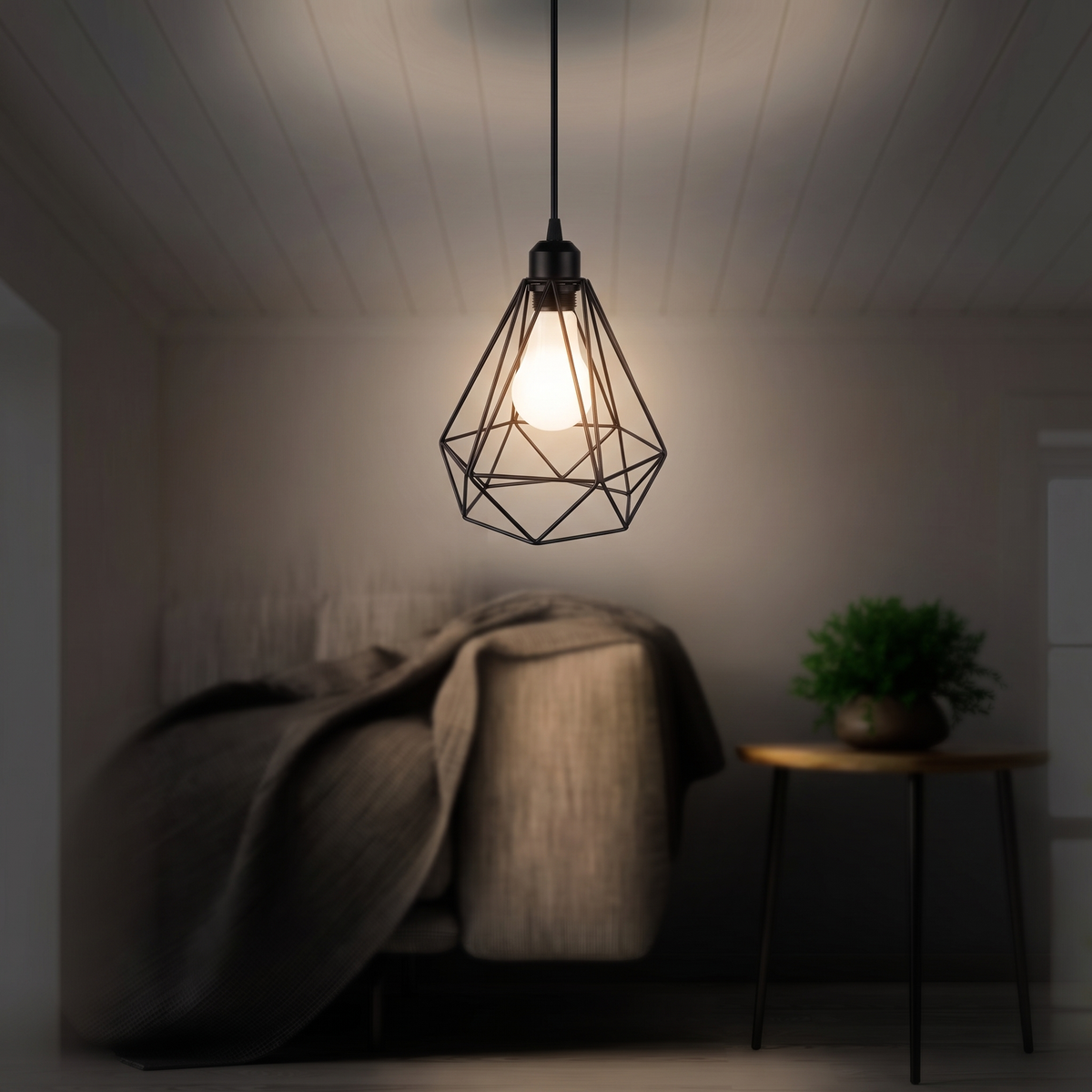 Lampa wisząca czarna geometryczna | Veranta