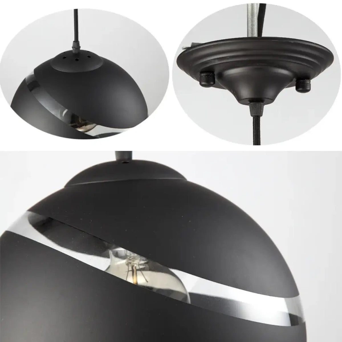 Lampa wisząca czarna okrągła | Dellelia