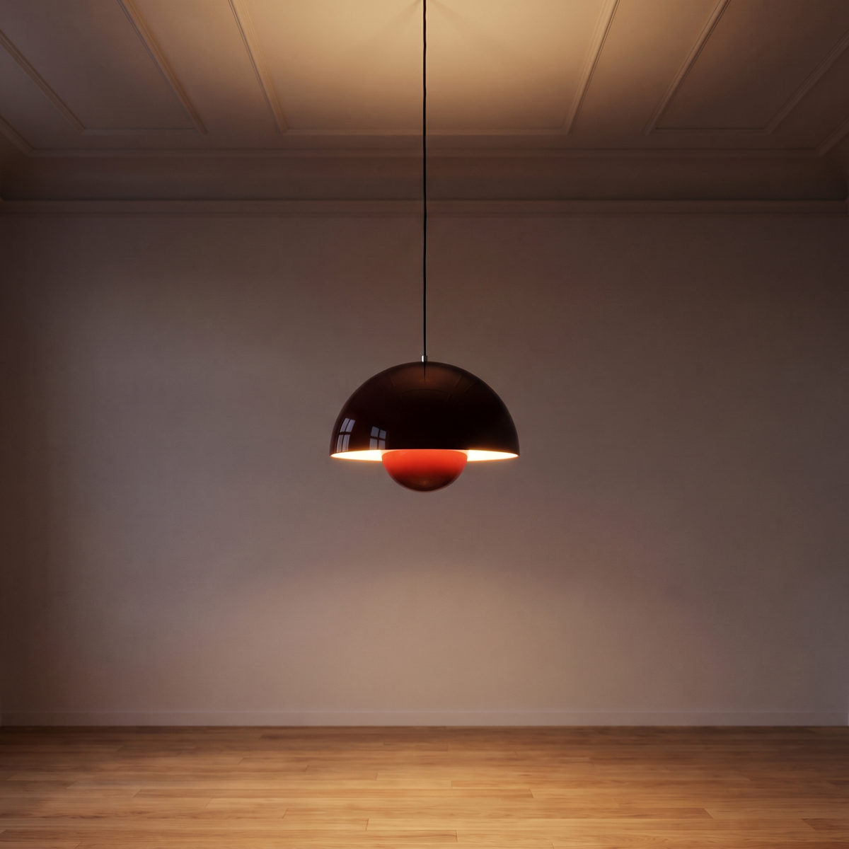 Lampa wisząca kolorowa | Zerlina – zapalone światło