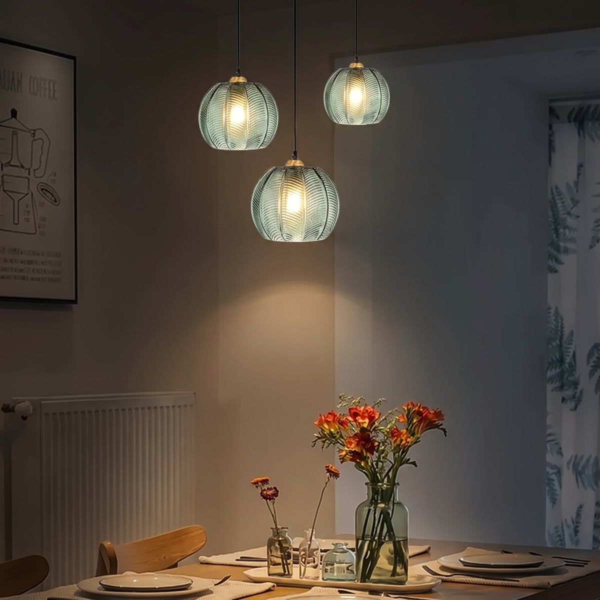 Lampa wisząca kula zielona | Orora