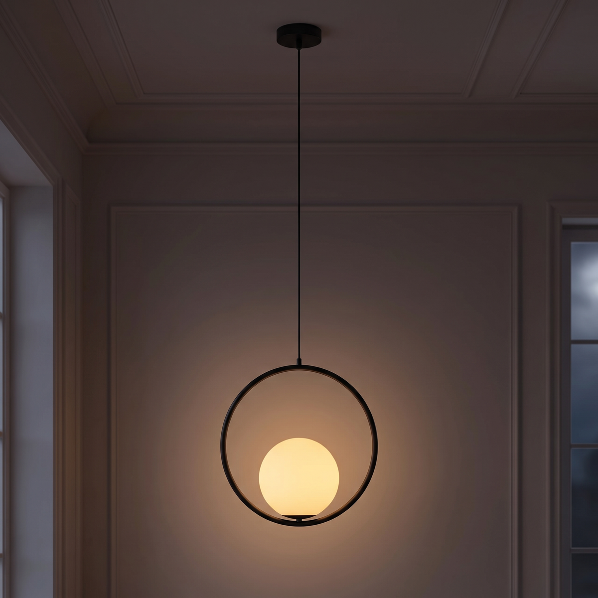 Lampa wisząca nad łóżko | Fiorella – zapalone światło