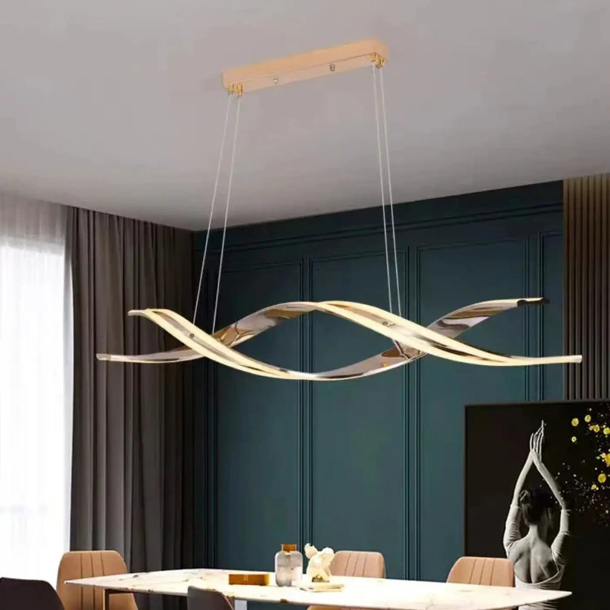 Lampa wisząca nowoczesna złota czarna | Melena