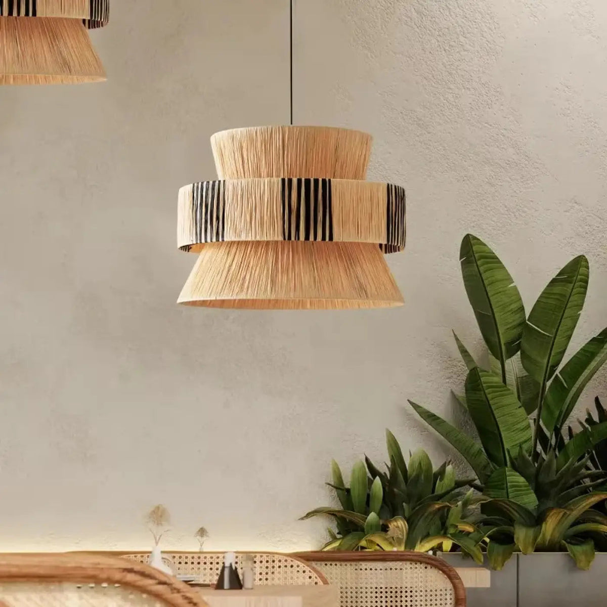 Lampa wisząca oryginalna naturalna rattan | Serenza