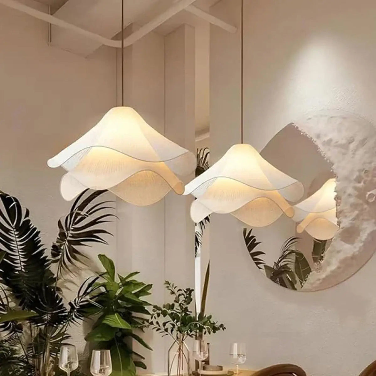 Lampa wisząca plisowany kwiat – ujęcie 3