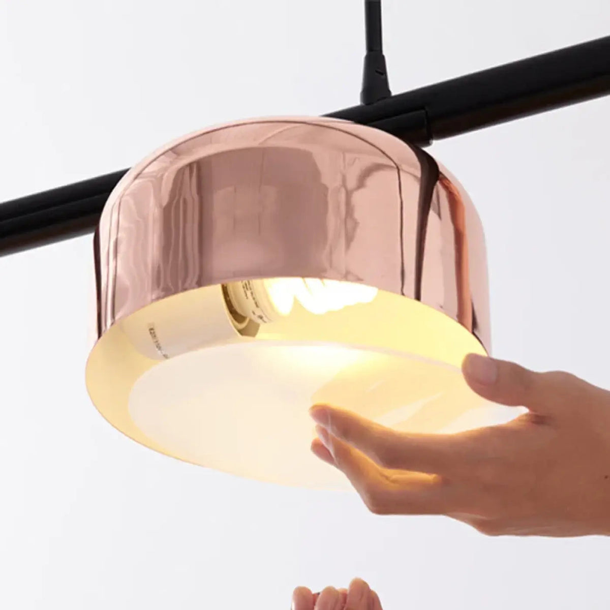 Lampa wisząca liniowa miedziane klosze | Tellelia