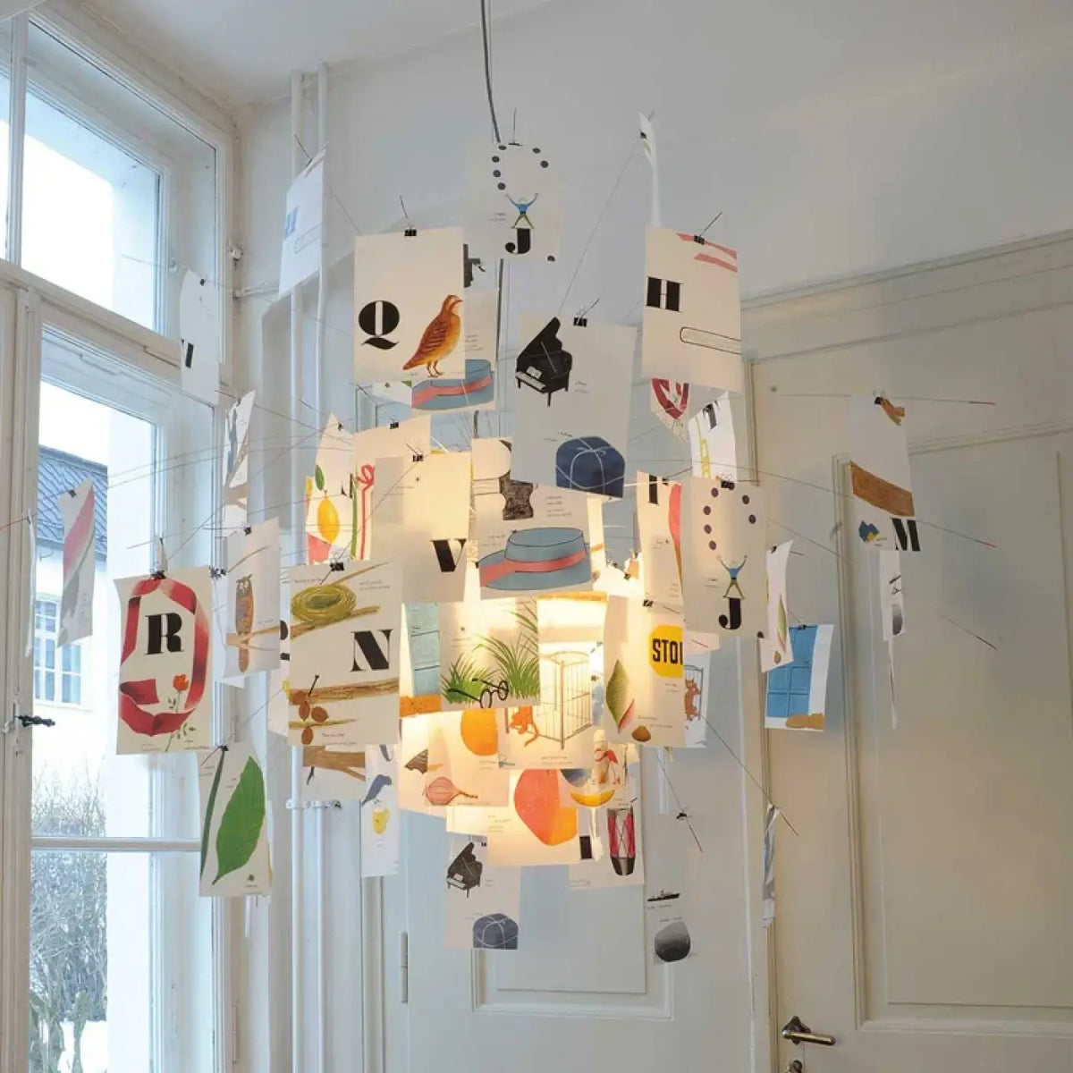 Żyrandol liście w stylu art déco