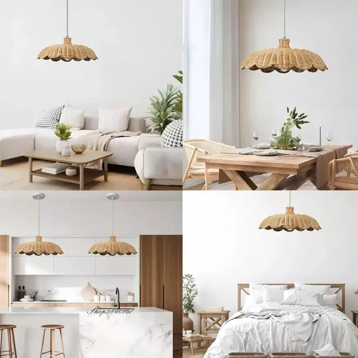 Lampa wisząca naturalna art déco | Gemmilla