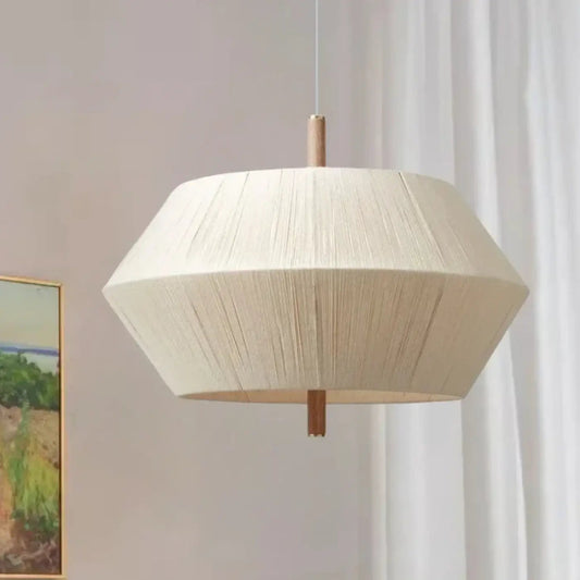 Biało drewniana lampa wisząca | Orvelle