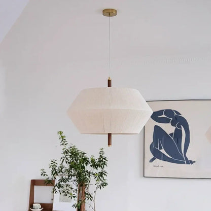 Biało drewniana lampa wisząca | Orvelle