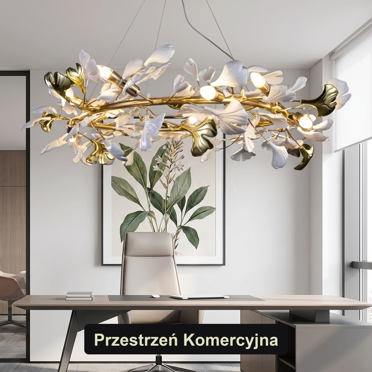 Biały żyrandol do salonu | Sienetta