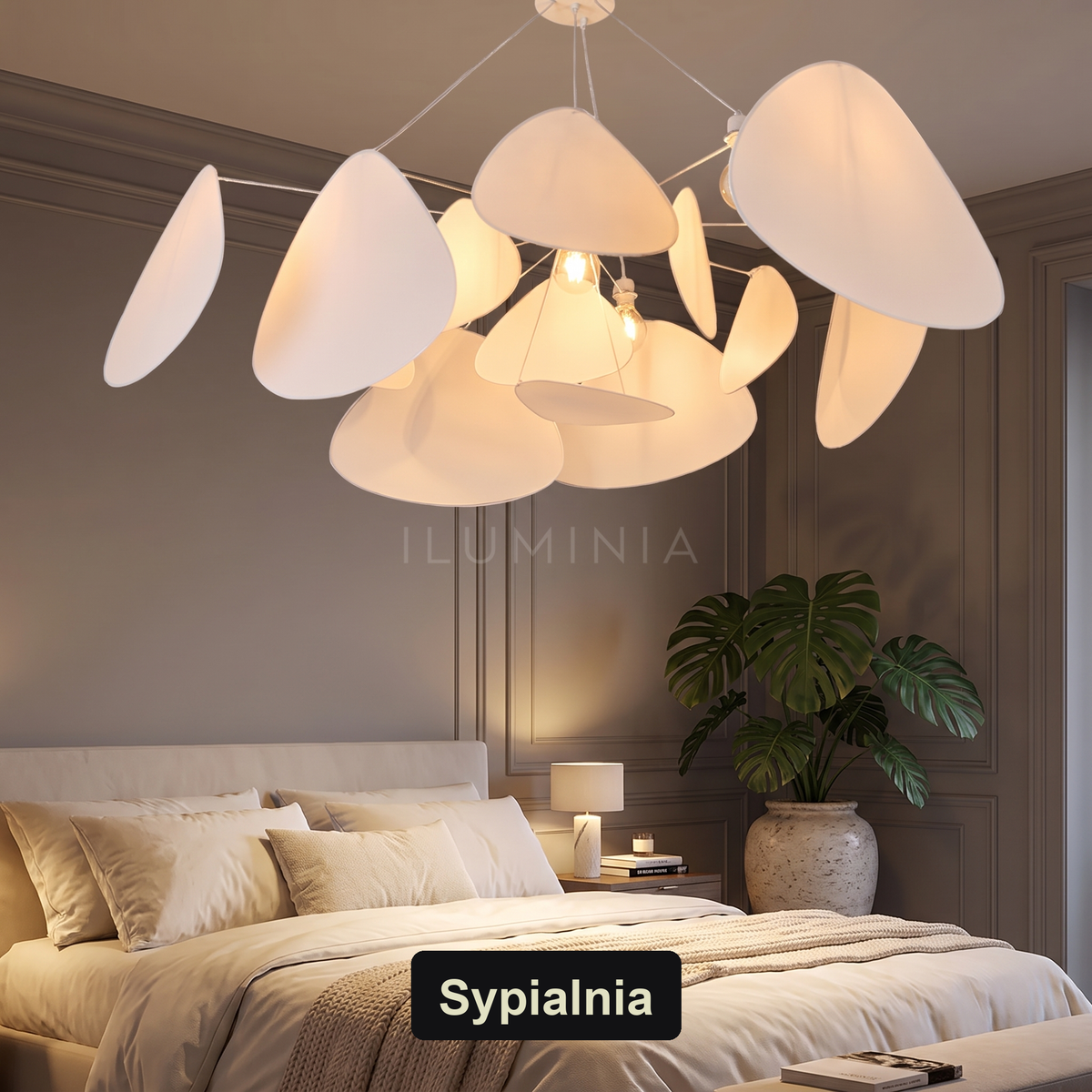 Biały żyrandol glamour | Valana