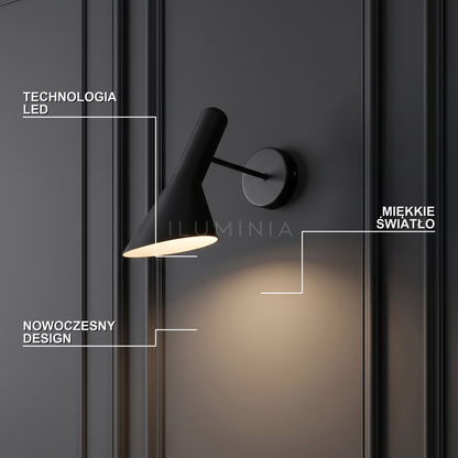 Czarny kinkiet do sypialni – nowoczesny LED | CONARO