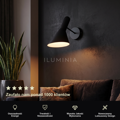 Czarny kinkiet do sypialni – nowoczesny LED | CONARO