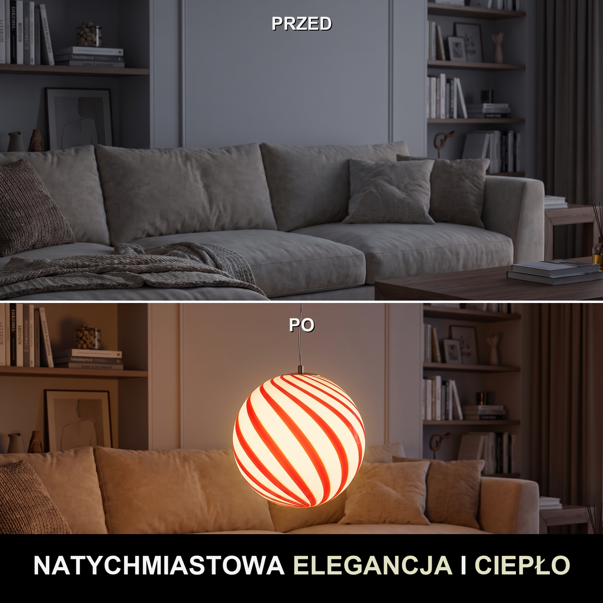 Czerwona lampa wisząca | Nellara