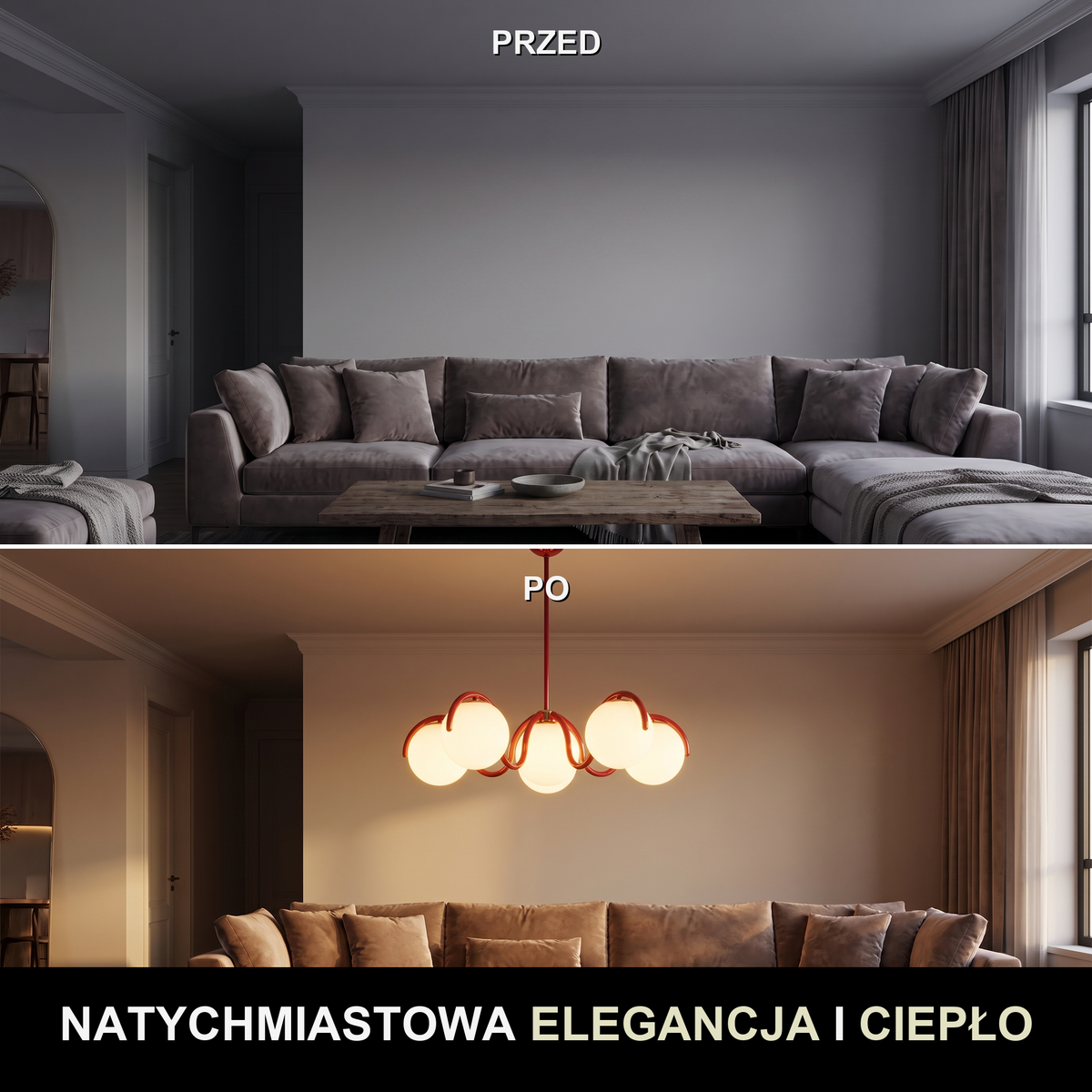 Czerwony żyrandol do kuchni | Palmavia