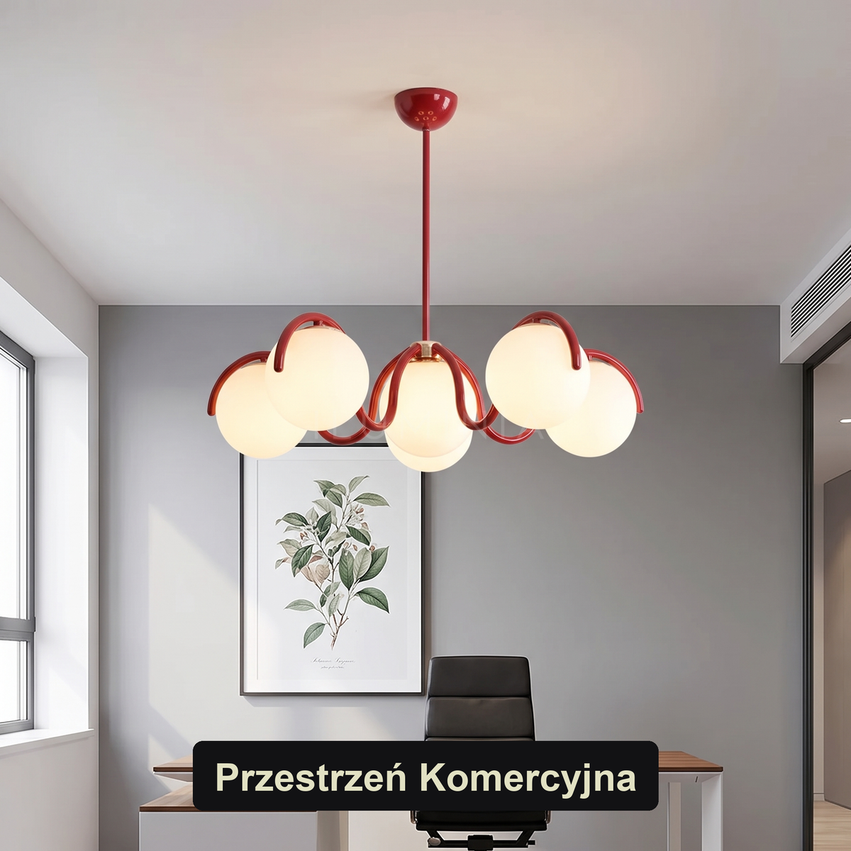 Czerwony żyrandol do kuchni | Palmavia