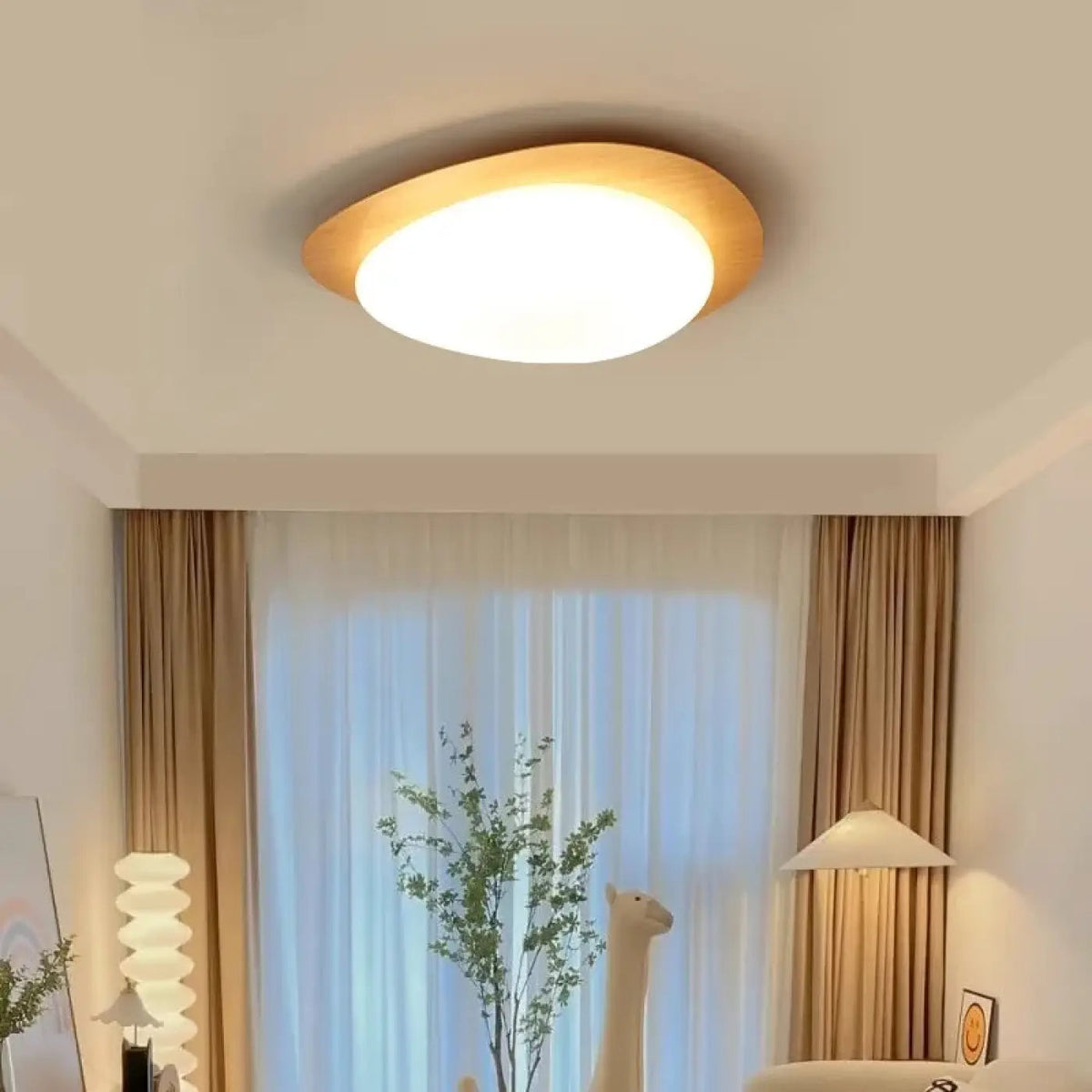 Duży plafon LED do salonu w nowoczesnym stylu
