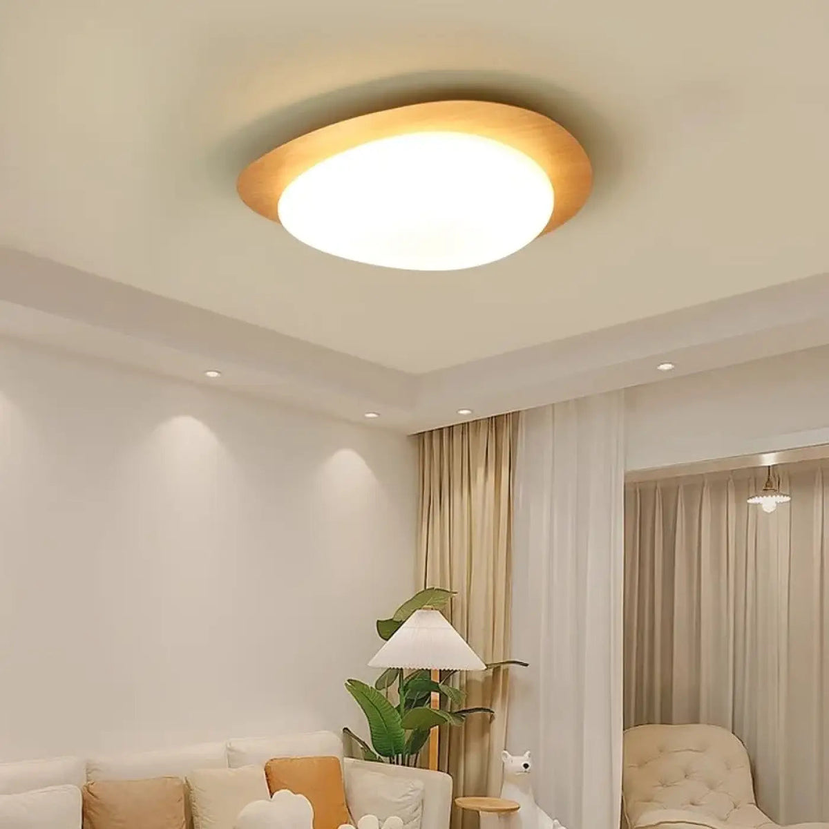 Duży plafon LED do salonu z akrylu