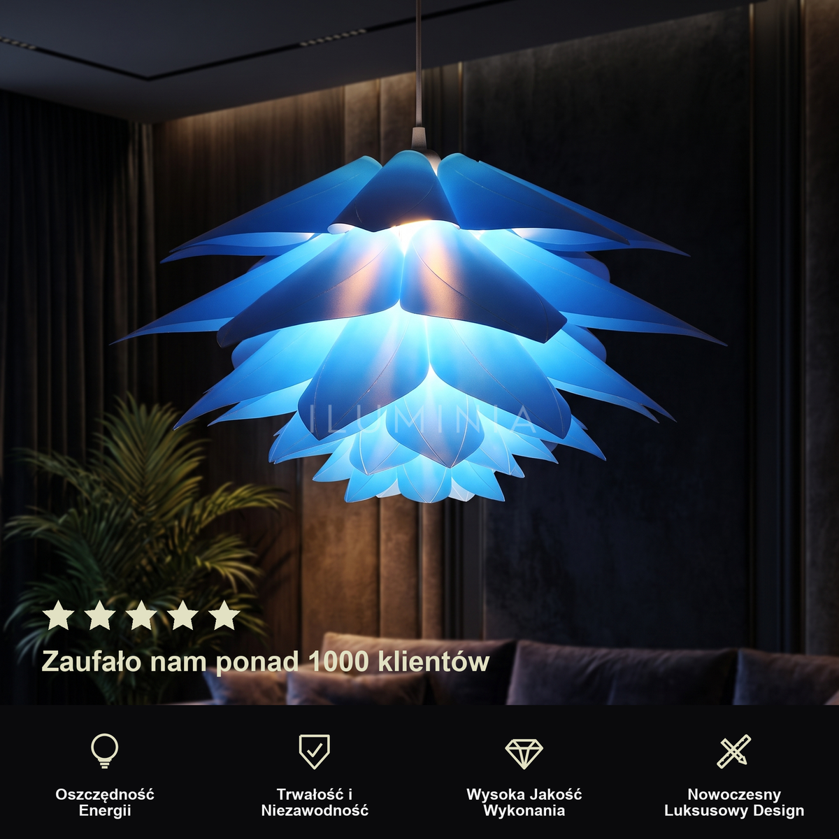 Fioletowa lampa wisząca | Talessa