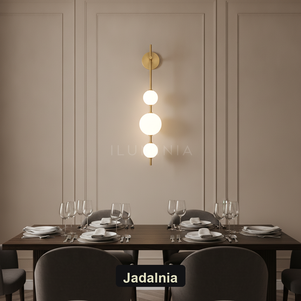 Kinkiet art deco – LED, opalowe szkło – ujęcie 2