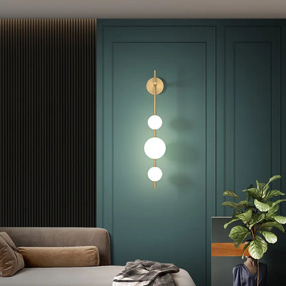 Kinkiet art deco – LED, opalowe szkło – ujęcie 3