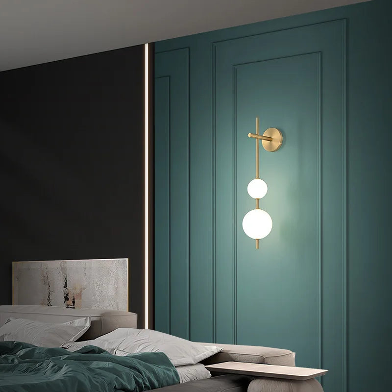 Kinkiet art deco – LED, opalowe szkło – ujęcie 4