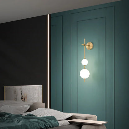 Kinkiet art deco – LED, opalowe szkło – ujęcie 4