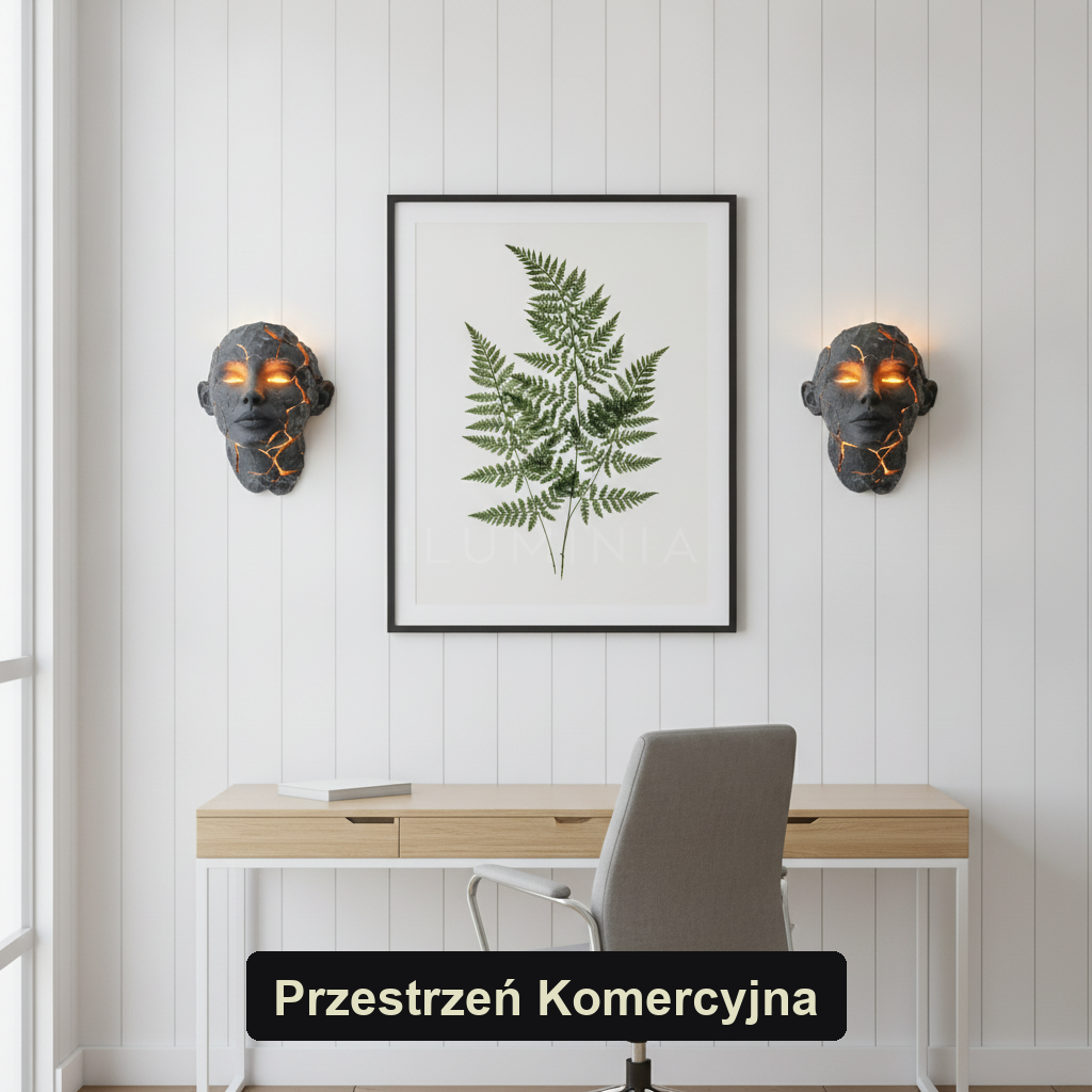Kinkiet bursztynowy – rzeźbiarska twarz – ujęcie 6