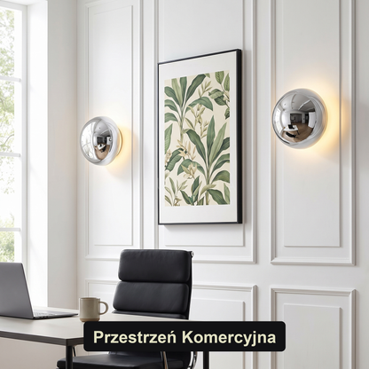 Kinkiet chrom – okrągła lampa LED | BOULIA – przestrzeń komercyjna