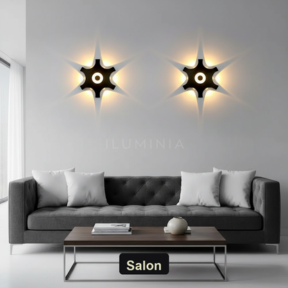 Kinkiet czarny led – gwiazda, dekoracyjny | MIFAH