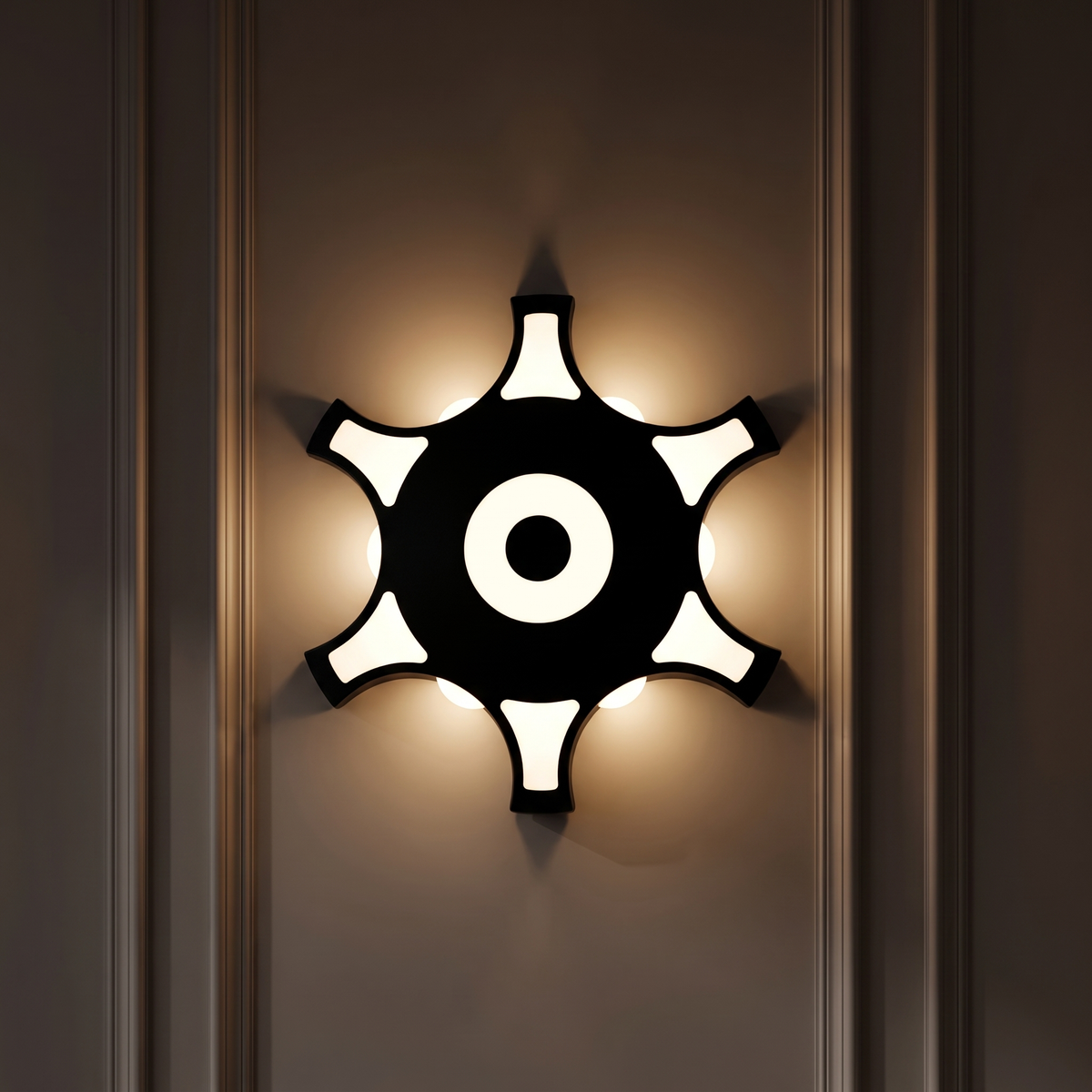 Kinkiet czarny led – gwiazda, dekoracyjny | MIFAH