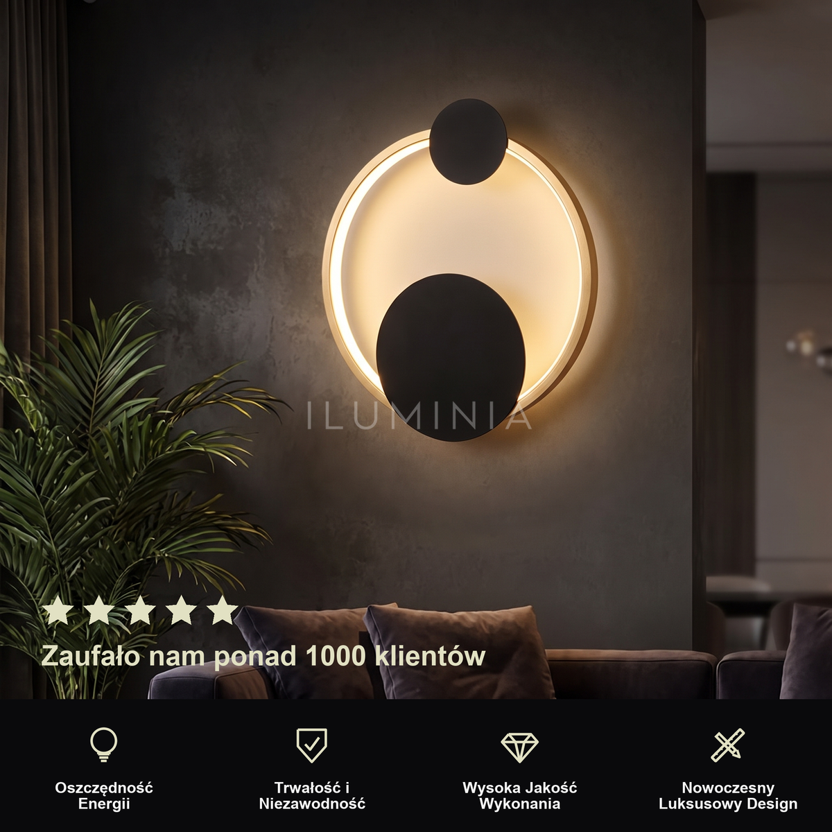 Kinkiet czarny okrągły – LED, minimalizm w minimalistycznym stylu