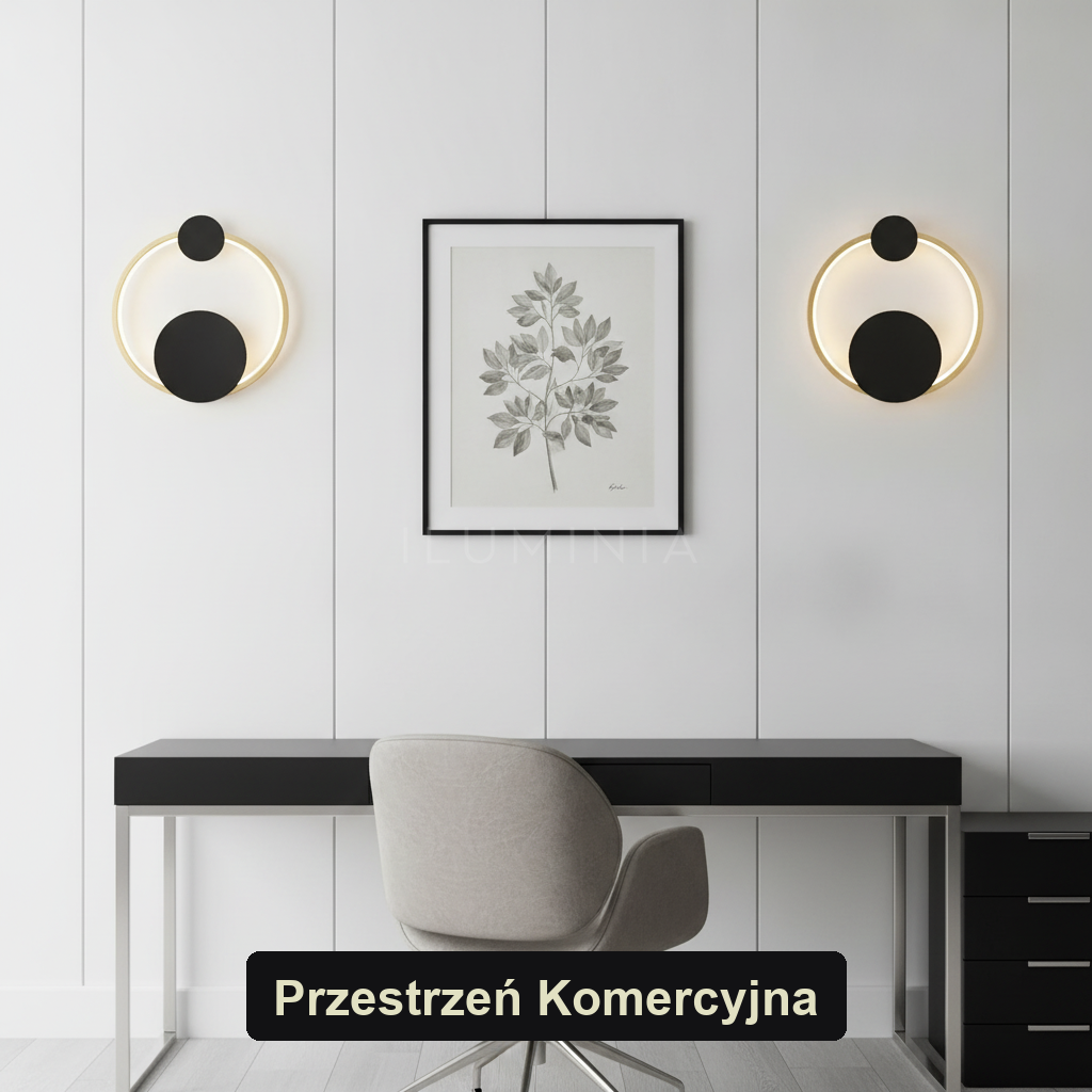 Kinkiet czarny okrągły – LED, minimalizm – ujęcie 4