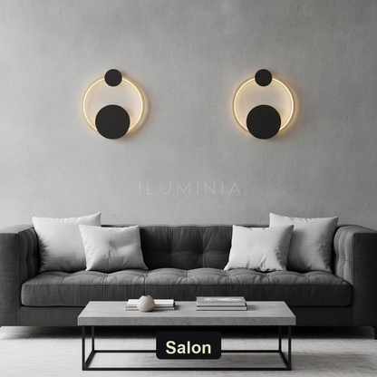 Kinkiet czarny okrągły – LED, minimalizm – ujęcie 5