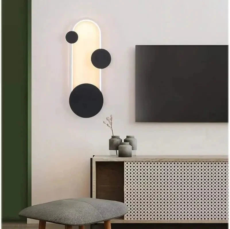 Kinkiet czarny okrągły – LED, minimalizm – ujęcie 8