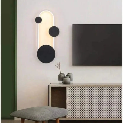 Kinkiet czarny okrągły – LED, minimalizm – ujęcie 8