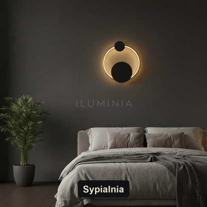Kinkiet czarny okrągły – LED, minimalizm | NERIVO