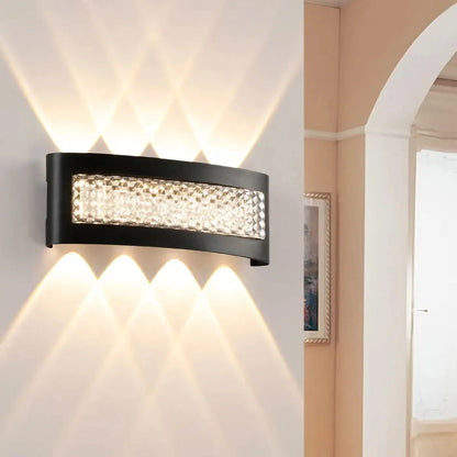 Kinkiet czarny z kryształkami – LED