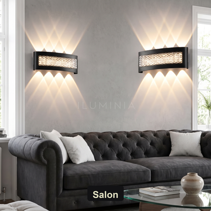 Kinkiet czarny z kryształkami – LED | SUTYRITE – salon