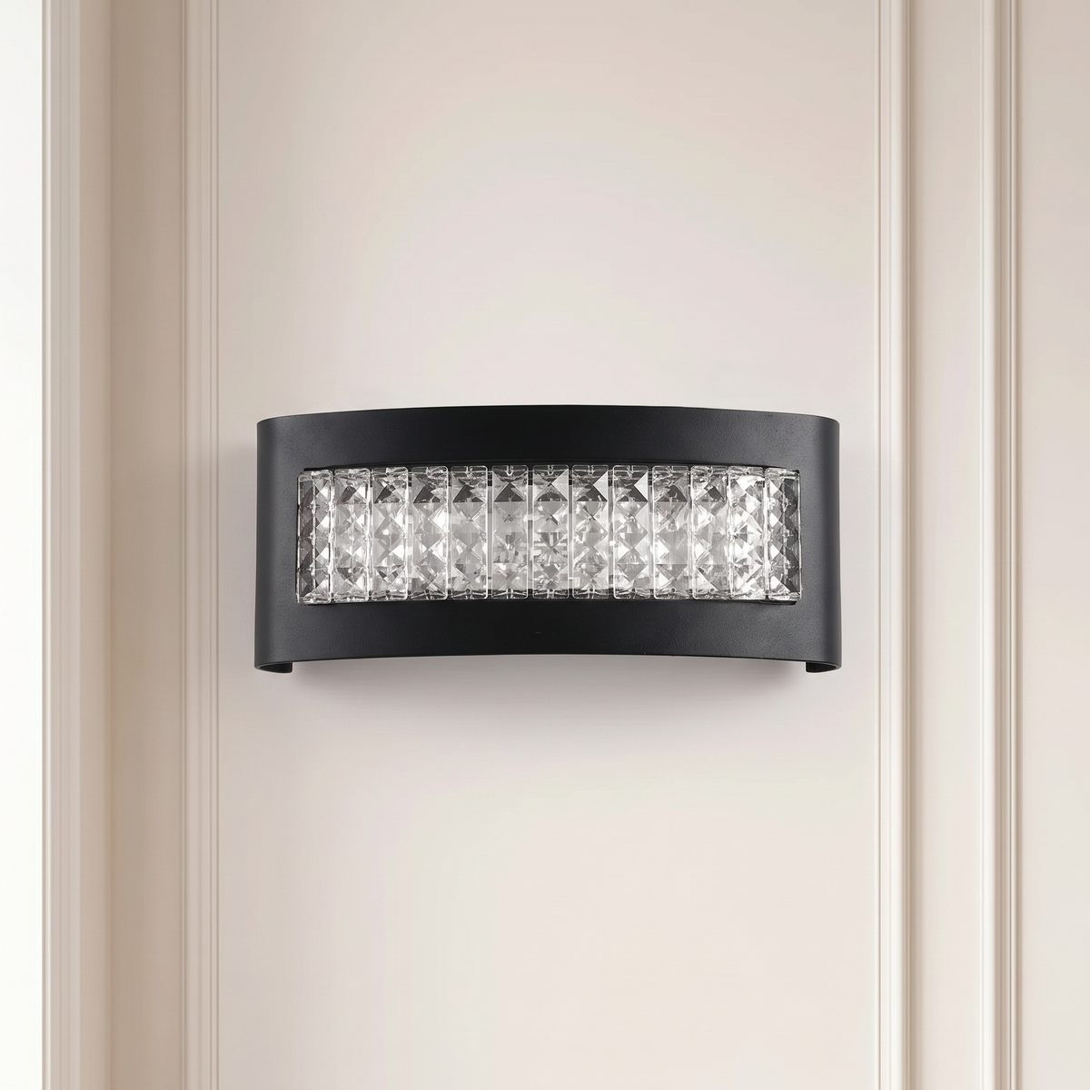 Kinkiet czarny z kryształkami – LED | SUTYRITE