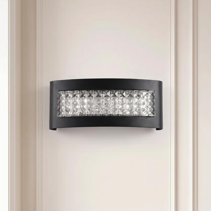 Kinkiet czarny z kryształkami – LED | SUTYRITE