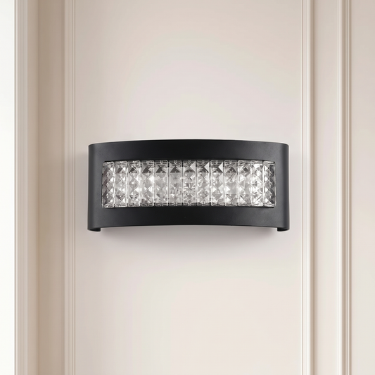 Kinkiet czarny z kryształkami – LED | SUTYRITE