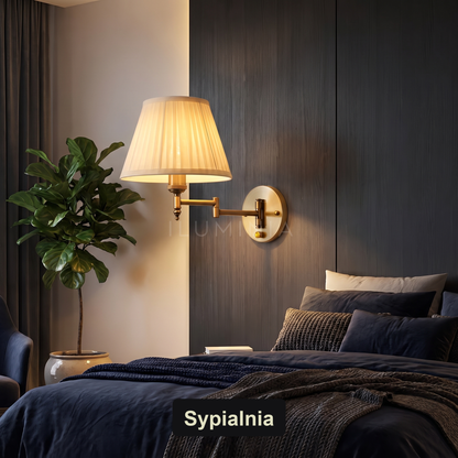 Kinkiet do czytania złoty | ABRELIS – sypialnia