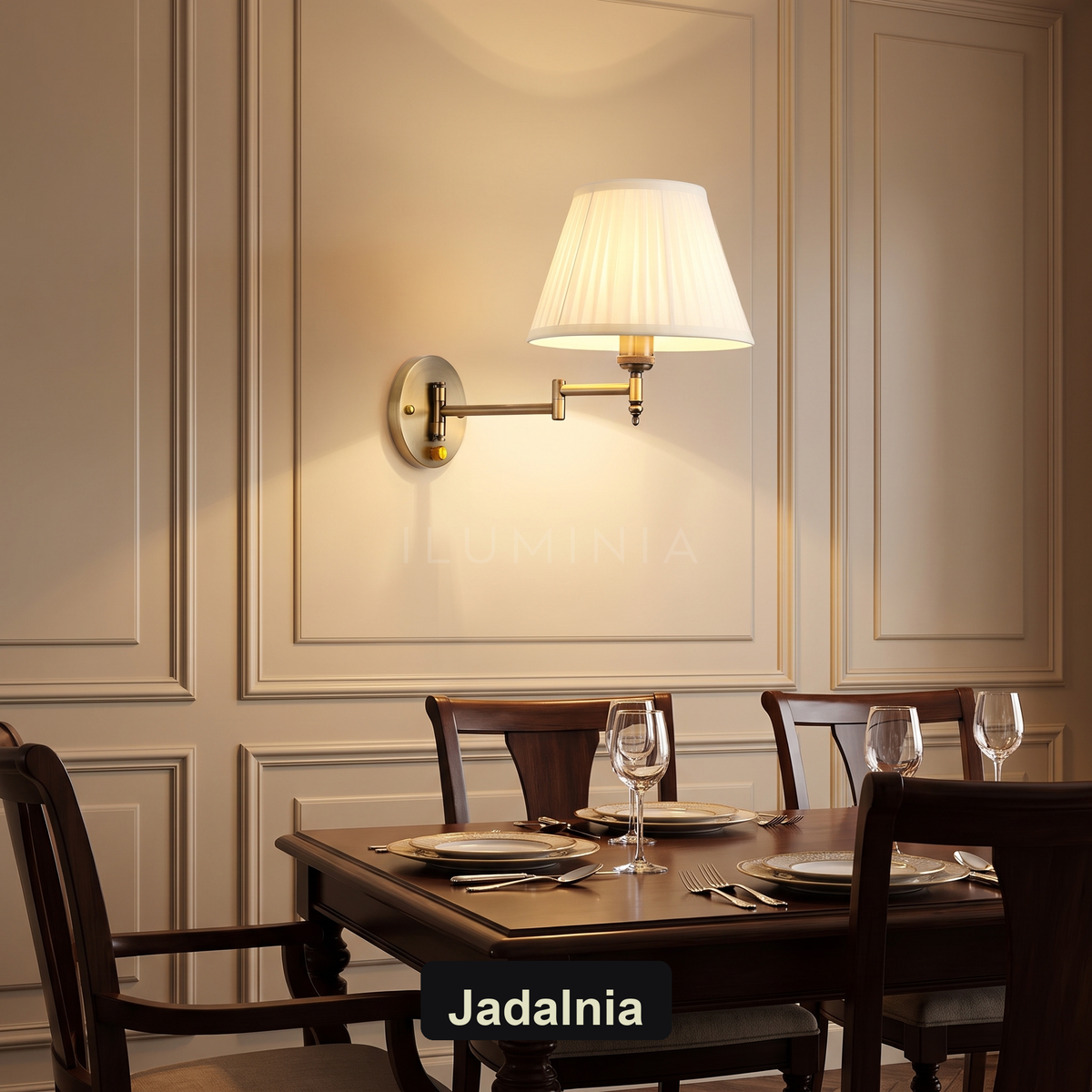Kinkiet do czytania złoty | ABRELIS – jadalnia
