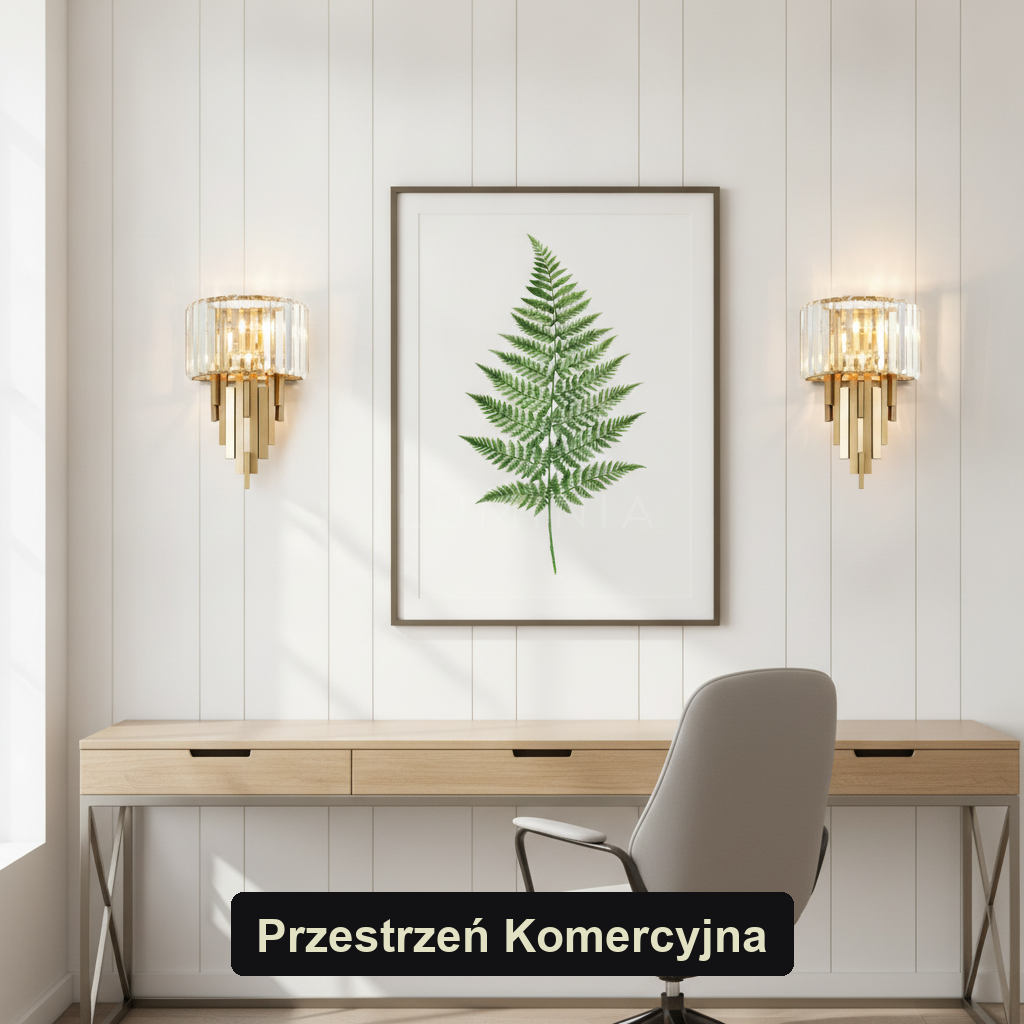 Kinkiet do salonu glamour – kryształowy postmodern | PRISMA – przestrzeń komercyjna