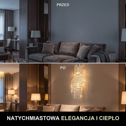 Kinkiet glamour – kryształowy z frędzlem | NAPPA – przed i po