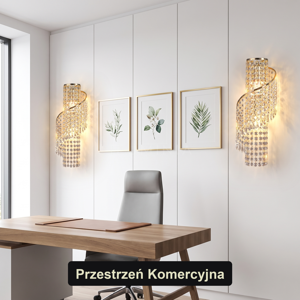Kinkiet glamour – kryształowy z frędzlem | NAPPA – przestrzeń komercyjna