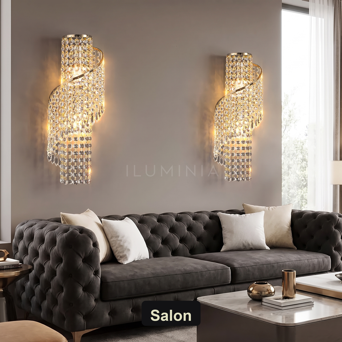 Kinkiet glamour – kryształowy z frędzlem | NAPPA – salon