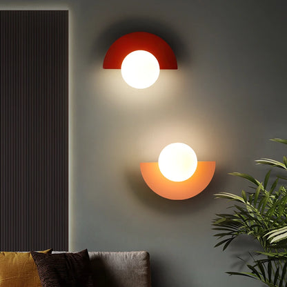 Kinkiet kula biała – LED, kute żelazo – ujęcie 9